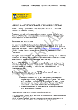 LICENCE B &ndash; LICENSED TRAINEE CPD (TCPD) PROVIDER