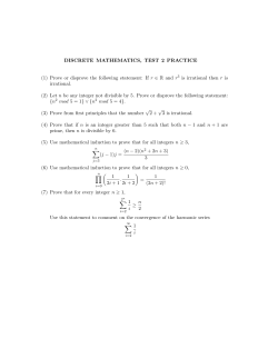 DISCRETE MATHEMATICS, TEST 2 PRACTICE (1) Prove or