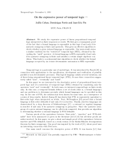 On the expressive power of temporal logic