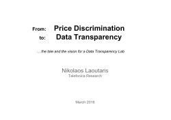 Price Discrimination to: Data Transparency