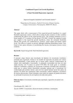Conditioned Export-Led Growth Hypothesis: A Panel Threshold