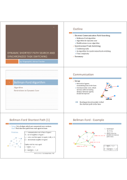 Outline Bellman-Ford Algorithm Communication Bellman