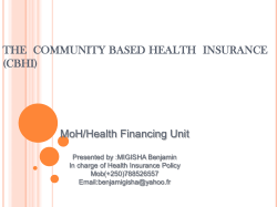 the community based health insurance (cbhi)