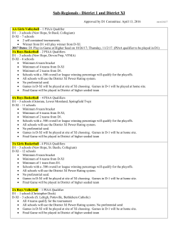 Sub-Regionals with District 1 and District XI