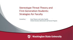 Stereotype Threat - Critical Literacies Achievement and Success