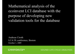 Mathematical analysis of the ecoinvent LCI database