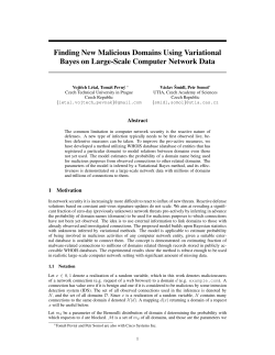 Finding New Malicious Domains Using Variational Bayes on Large