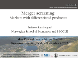 Merger Screening in Markets with Differentiated Products