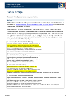 Rubric design - Edith Cowan University