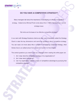 do you have a competitive strategy?