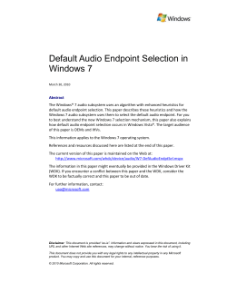 The Windows 7 Default Audio Endpoint Heuristic