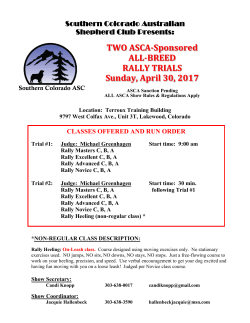 southern colorado asc rally trial - Australian Shepherd Club of America