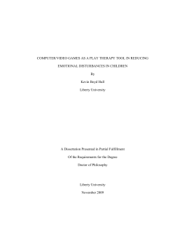 Computer/Video Games as a Play Therapy Tool in Reducing