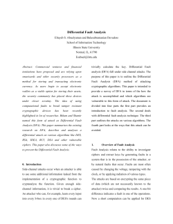 Differential Fault Analysis