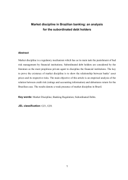 Market discipline in Brazilian banking: an analysis for the