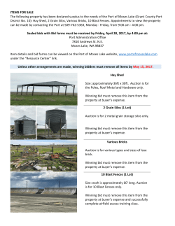 FOR SALE: The following property has been declared surplus to the