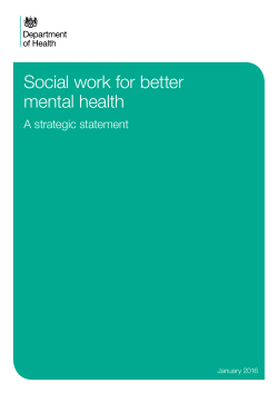 Social work for better mental health - A strategic statement