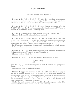 Open Problems - Center for Mathematical Sciences