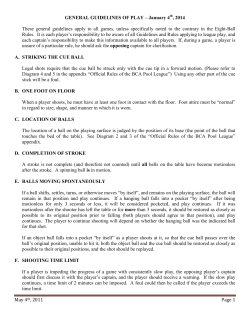 May 4th, 2011 Page 1 GENERAL GUIDELINES OF PLAY &ndash; January