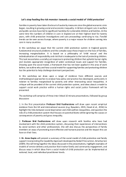 Let`s stop feeding the risk monster: towards a social model of `child