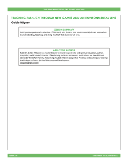 teaching tashlich through new games and an environmental lens