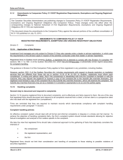 Amendments to Companion Policy 31