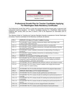 Professional Growth Plan (PGP) - Central Washington University
