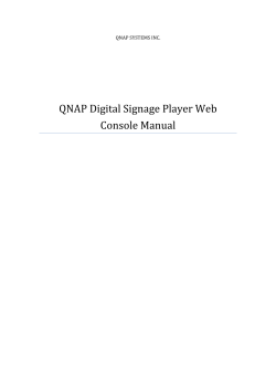QNAP Digital Signage Player Web Console Manual