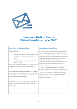 Patient Newsletter June 2017