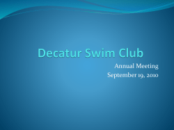 Coach`s Report - Decatur Swim Club