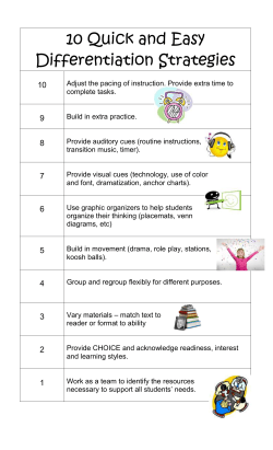 10 QUICK AND EASY DIFFERENTIATION STRATEGIES