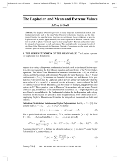The Laplacian and Mean and Extreme Values - Pdx