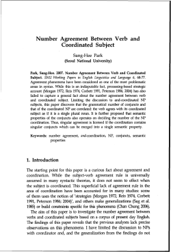 Number Agreement Between Verb and Coordinated Subject - S