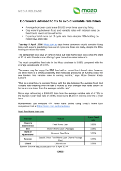 Borrowers advised to fix to avoid variable rate hikes