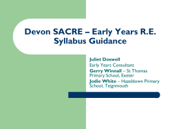 Devon SACRE &ndash; Early Years RE Syllabus Guidance