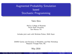 Augmented Probability Simulation based Stochastic
