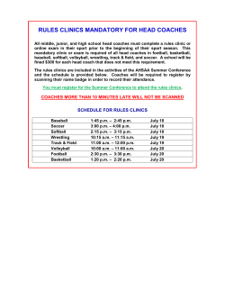 rules clinics mandatory for head coaches