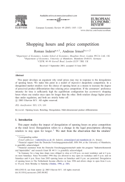 Shopping hours and price competition - Wiwi Uni