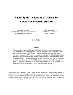 Affective and Deliberative Processes in Economic Behavior