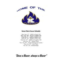 Senior Men`s Soccer Schedule