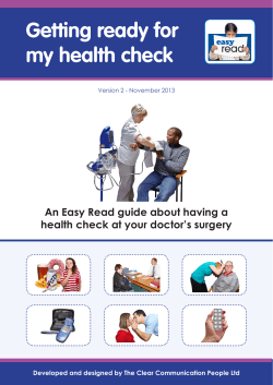 Getting ready for my health check