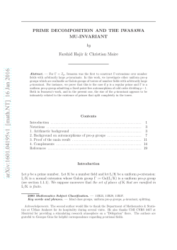 Prime Decomposition and the Iwasawa mu