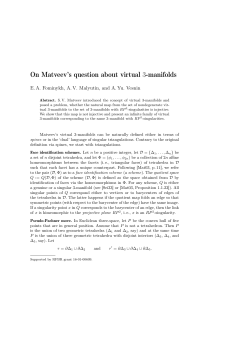 On Matveev`s question about virtual 3