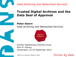 Certification of digital repositories
