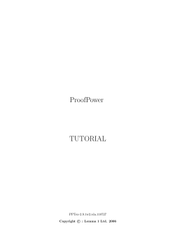 ProofPower TUTORIAL