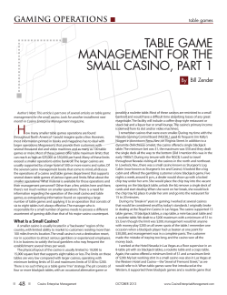 table game management for the small casino, part 1