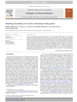 Modeling storytelling to be used in educational video games