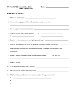 AP STATISTICS: AGAINST ALL ODDS Name