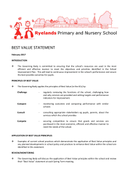 best value statement - Ryelands Primary School