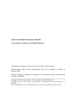 Adverse Selection in Insurance Markets